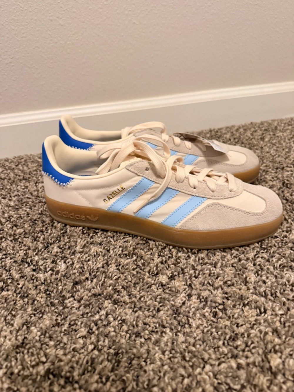 Adidas Gazelle Indoor - M8/W9 - off white clearsky blue - Picture 4 of 7